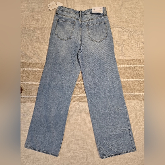 BP. Jeans Womens 28 High Rise Wide Leg Medium Wash Denim Ripped Casual - Picture 7 of 11